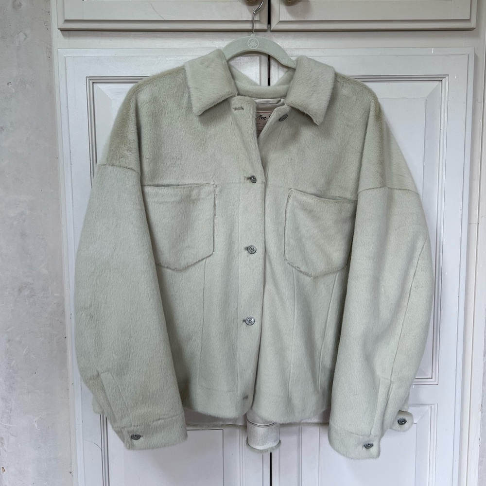 Women's Free People Cream Faux Fur Jacket